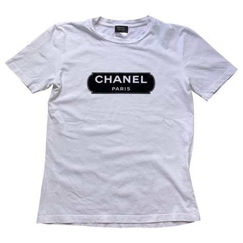 chanel tshirt black.side zipper|Chanel cotton blouses.